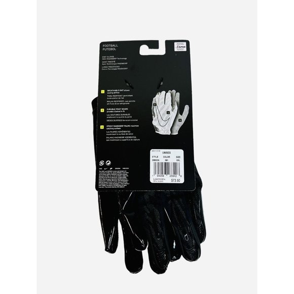 Nike Vapor Knit Football MagniGrip Receiver Gloves Black DM0056-091 Size XXL - Picture 3 of 4